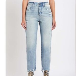 FRAME Designer Le Original High Rise Ripped Frayed Hem Button Fly Jeans Size 30